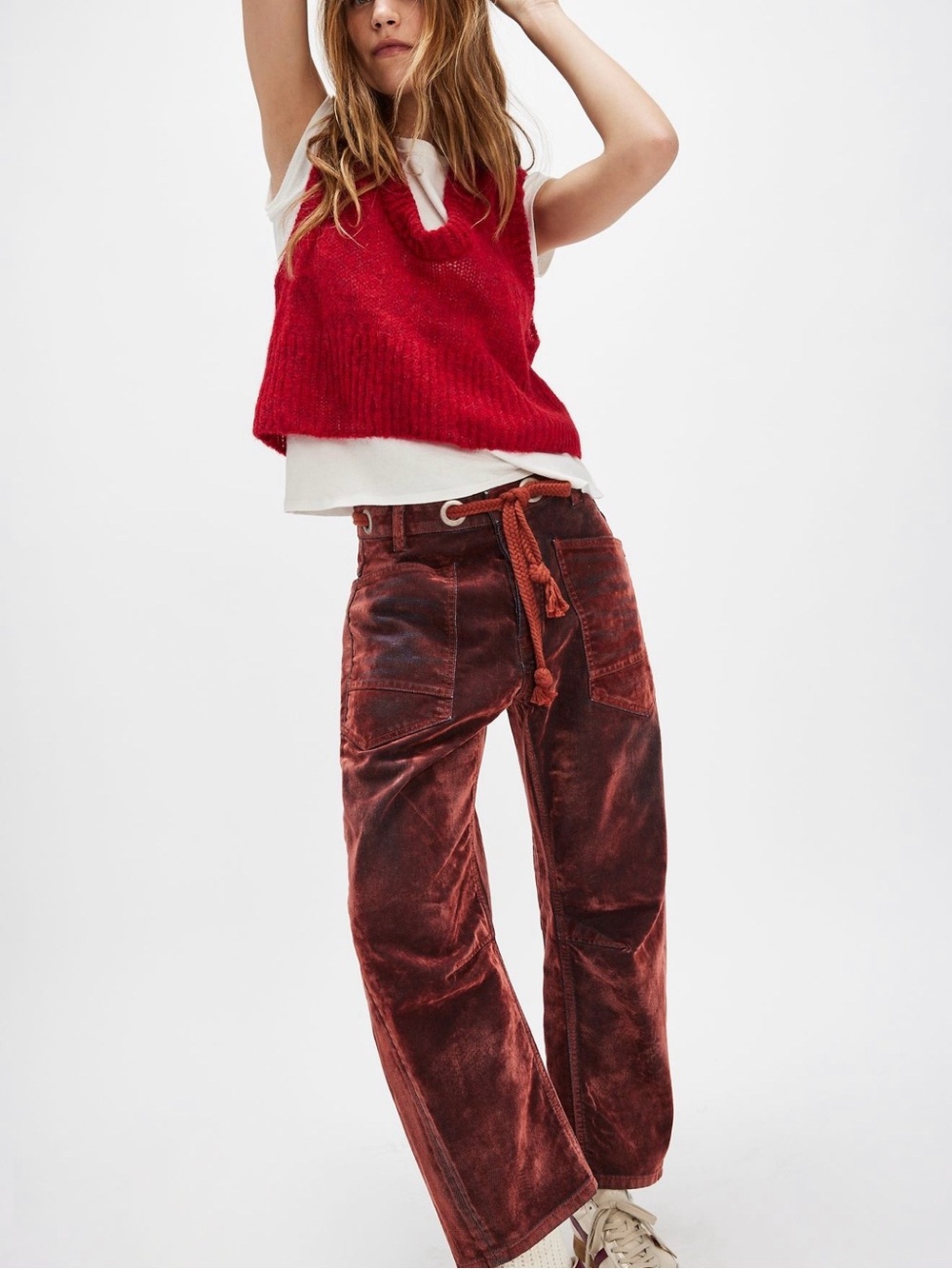 Free People Retired Flocked Moxie Jeans Chili 🌶️!!!!!!